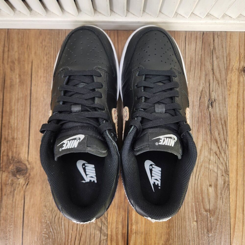 Nike Dunk Low SE Primal Black Shoes Women's 7 Cheetah Swoosh Sneakers DD7099-001 - Picture 5 of 10